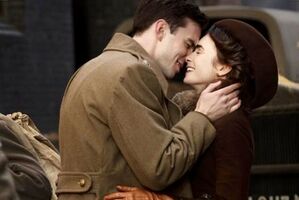 J.R.R. Tolkien and Edith kissing