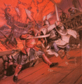 “Battle at Sea” by Angus McBride, depicting Vargaelas