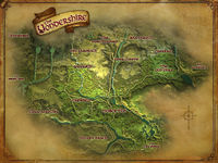 Map of the "Yondershire" from The Lord of the Rings Online
