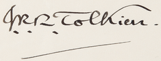 A typical example of Tolkien's more well known later signature.